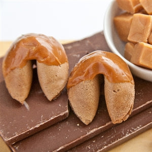 Chocolate Flavored Fortune Cookies Caramel Covered