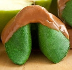 Green Apple Flavored Fortune Cookies Caramel Covered