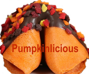 Custom Chocolate Covered Pumpkin Pie Flavored Fortune Cookies