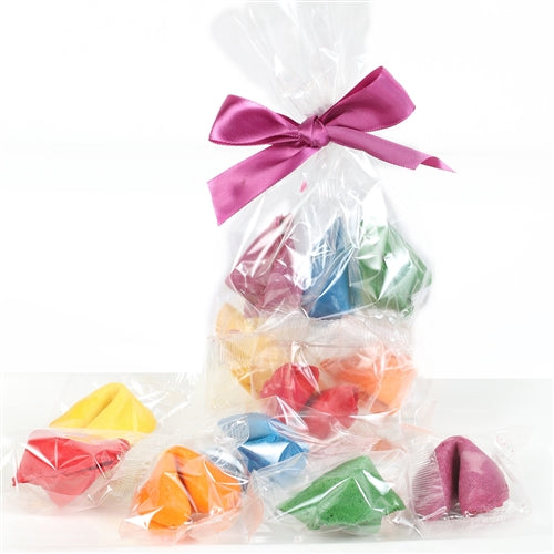 Rainbow of 6 Fancy Fortune Cookies