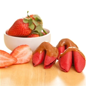 Strawberry Flavored Fortune Cookies Caramel Covered