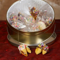 Traditional Fortune Cookie Gift Chocolate Covered Pastel Sprinkles