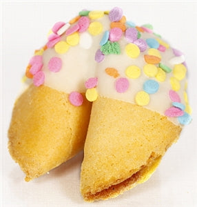 Traditional Fortune Cookie Gift Chocolate Covered Pastel Sprinkles