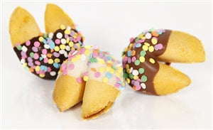 Traditional Fortune Cookie Gift Chocolate Covered Pastel Sprinkles