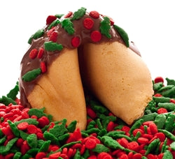 Christmas Fortune Cookies with Holly & Berry Sprinkles