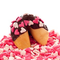 Valentine Fortune Cookie Pink & White Hearts