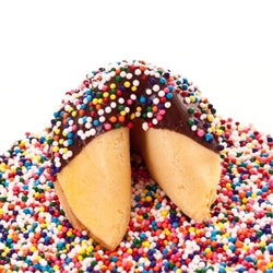 Traditional Fortune Cookies Chocolate Covered With Sprinkles