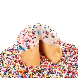 Traditional Fortune Cookies Chocolate Covered With Sprinkles