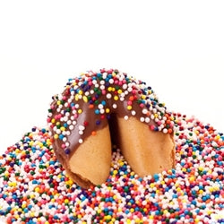 Traditional Fortune Cookies Chocolate Covered With Sprinkles