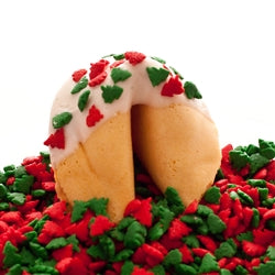 Christmas Fortune Cookies with Christmas Tree Sprinkles