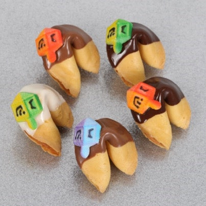 Hanukkah Fortune Cookies with Dreidels