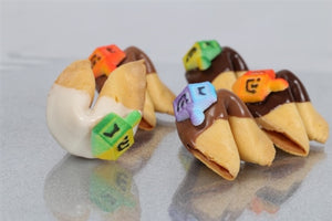 Hanukkah Fortune Cookies with Dreidels