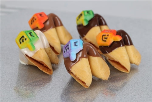 Hanukkah Fortune Cookies with Dreidels