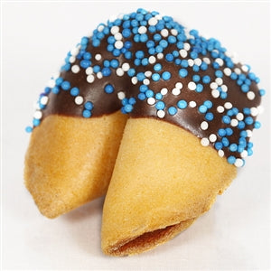 Hanukkah Fortune Cookies with Blue & White Mix Sprinkles