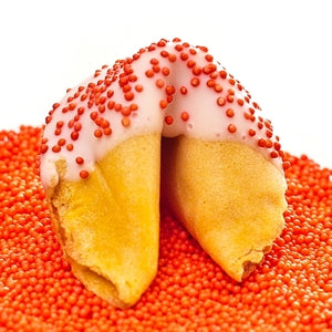 Traditional Fortune Cookies Chocolate Covered With Sprinkles