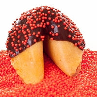 Traditional Fortune Cookies Chocolate Covered With Sprinkles