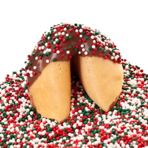 Christmas Fortune Cookies with Holiday Mix Sprinkles