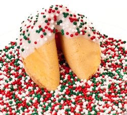 Christmas Fortune Cookies with Holiday Mix Sprinkles